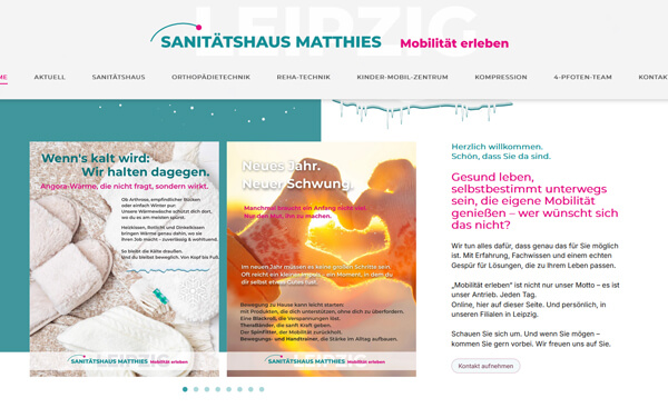 Webseite Sanit&auml;tshaus Matthies